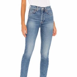 RE/DONE Women's 90's High Rise Ankle Crop Denim Jeans Size 24 in Medium 2